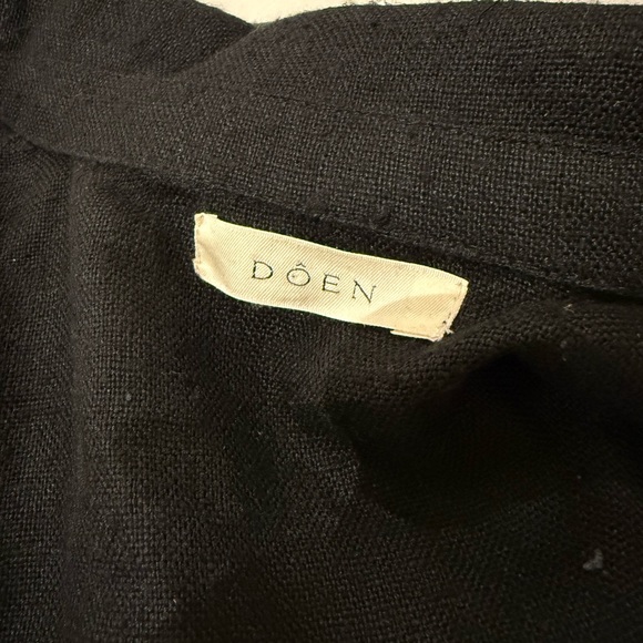 Doen Black Serre Raw Silk Soft Zip Up Jumpsuit Boiler Suit Size Small Dôen - Picture 5 of 7